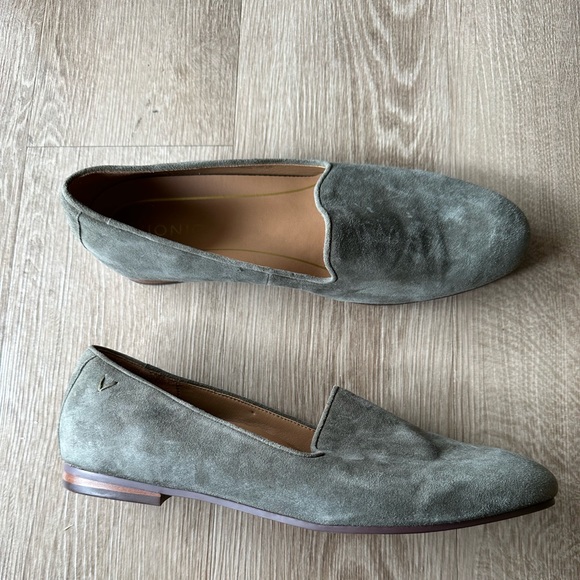 Vionic Shoes - Vionic Willa Green Suede Slip On Loafers Flats